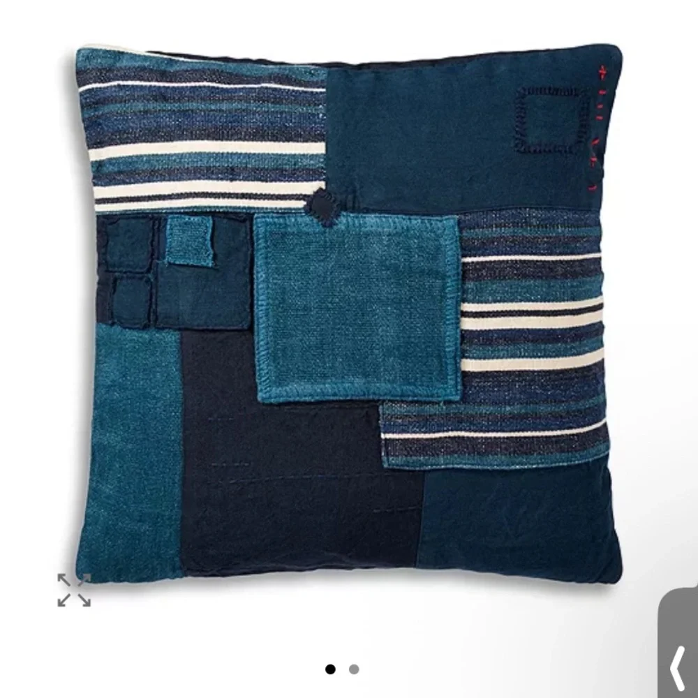Ralph Lauren Stover Patchwork Decorative Pillow Cover Blue NWT 20 x 20